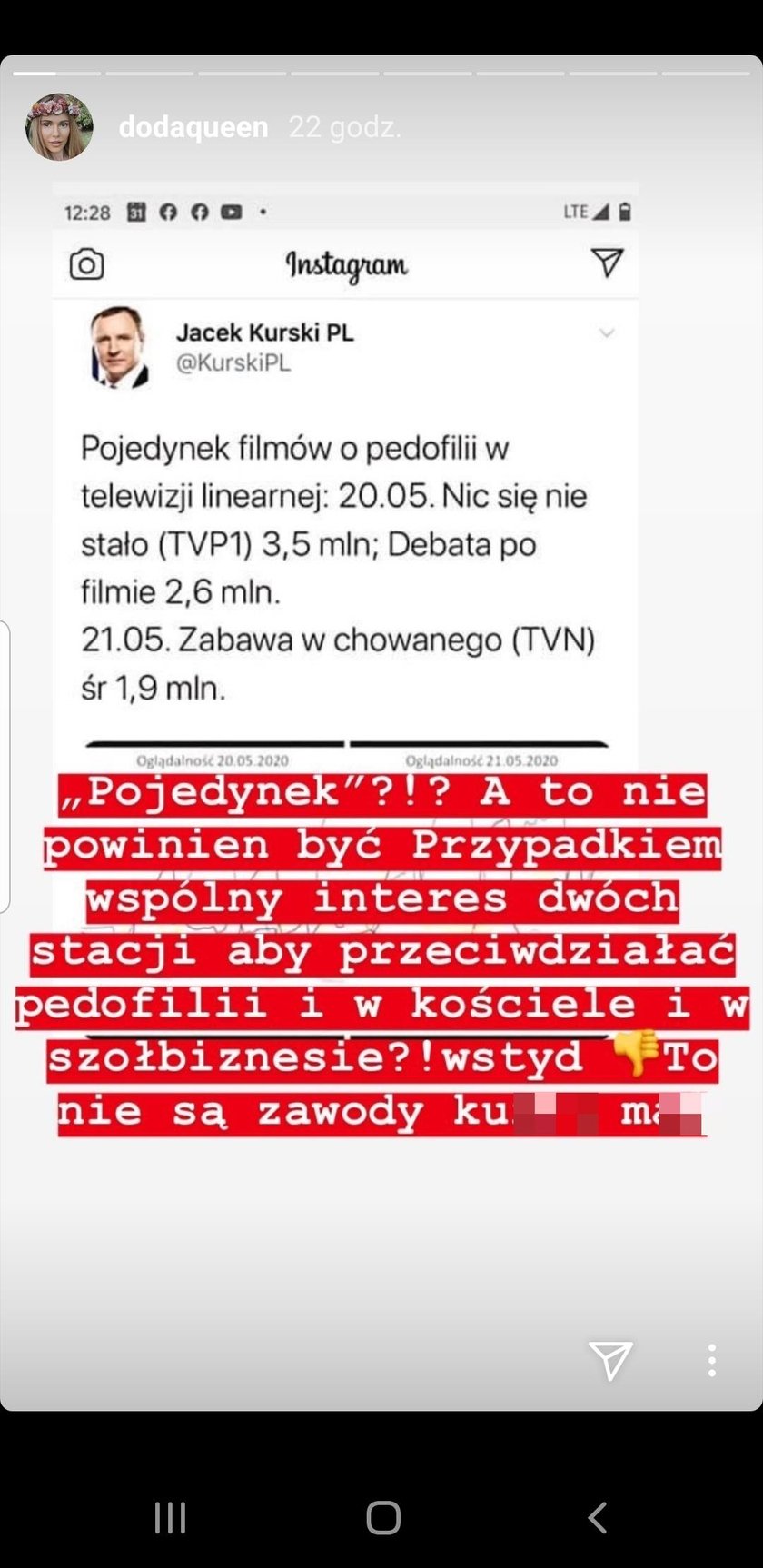 Doda skrytykowała Kurskiego