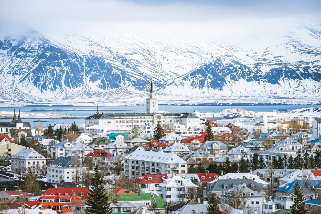 Hlavné mesto Islandu Reykjavík. 