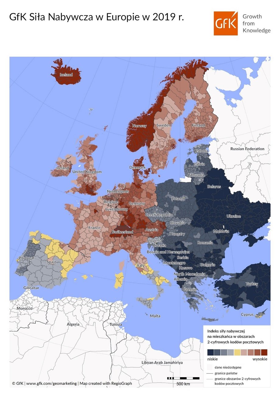 Sila nabywcza w Europie w 2019 r 