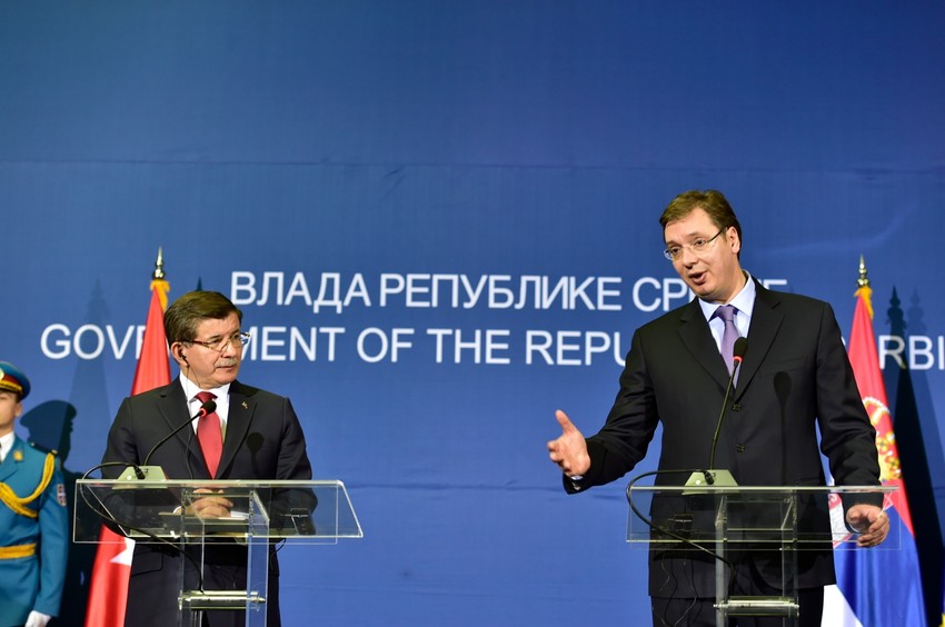 Davutoglu sa premijerom Srbije Aleksandrom Vučićem