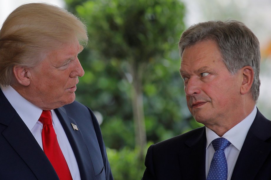 President Donald Trump with Finnish President Sauli Niinisto at the White House, August 28, 2017.