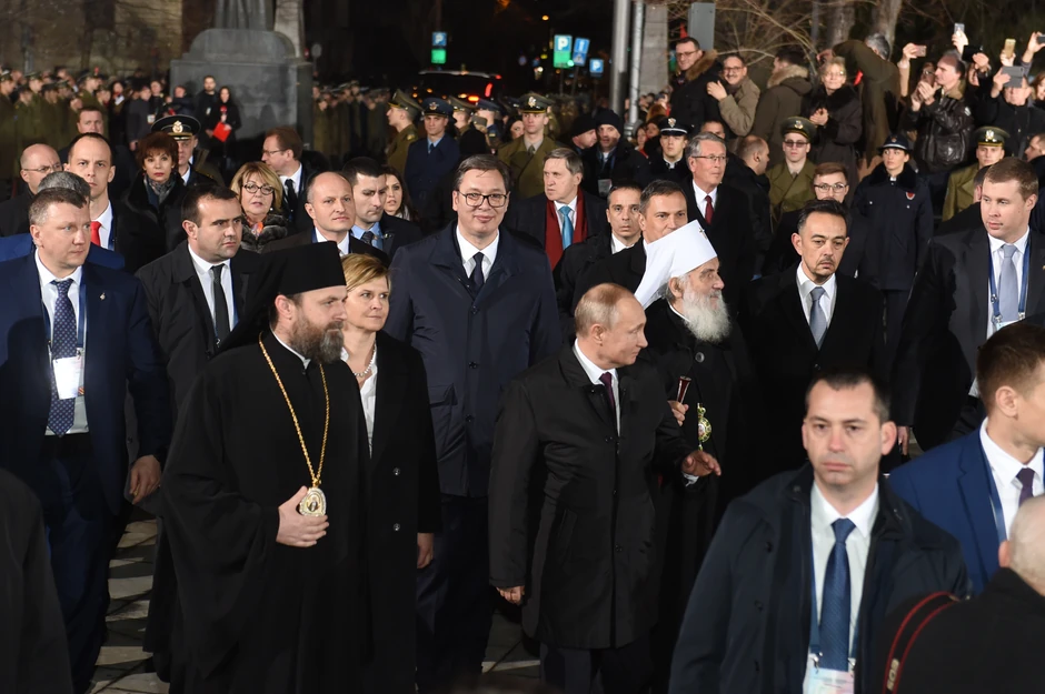 Putin ispred Hrama Svetog Save