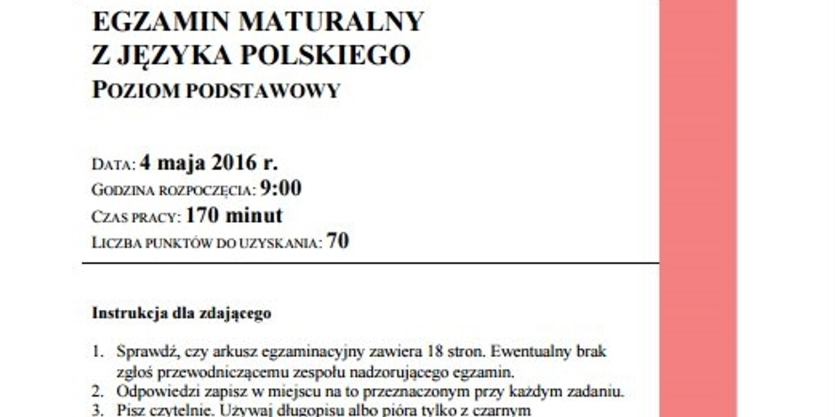 Mamy odpowiedzi z matury 2016 z polskiego