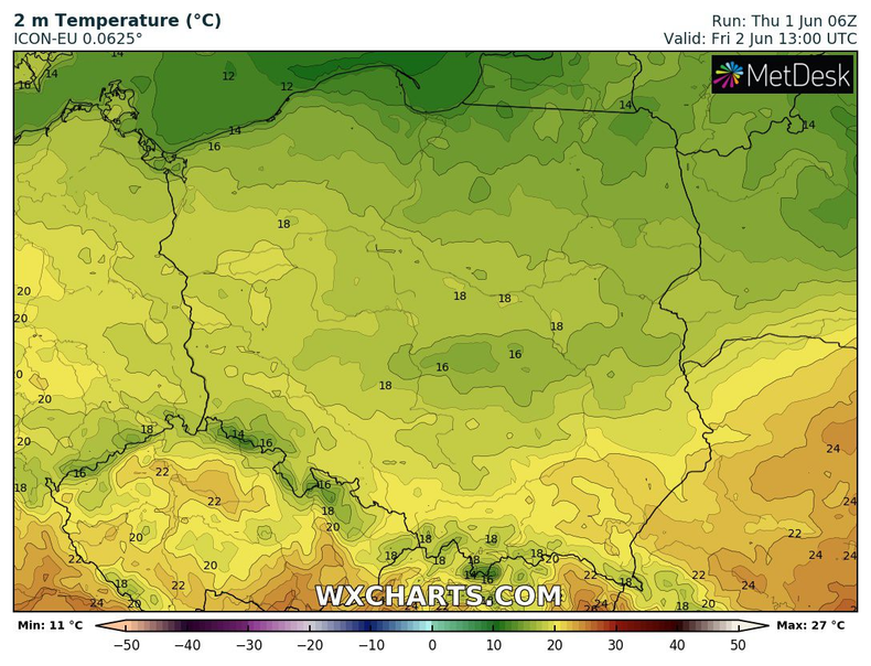 Temperatura spadnie i będą miejsca, gdzie nie zdoła przekroczyć 15 st. C.