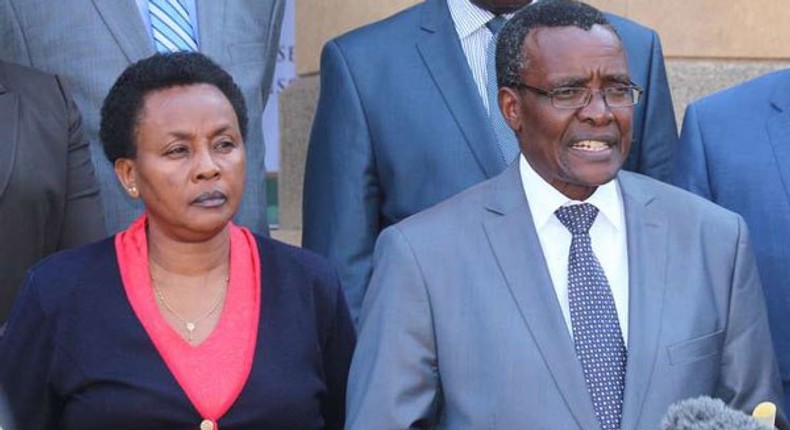 File image of CJ David Maraga with DCJ Philomena Mwilu