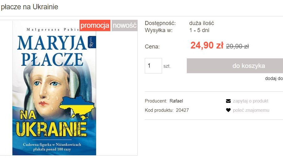 "Maryja płacze na Ukrainie" - oferta na Splendor24