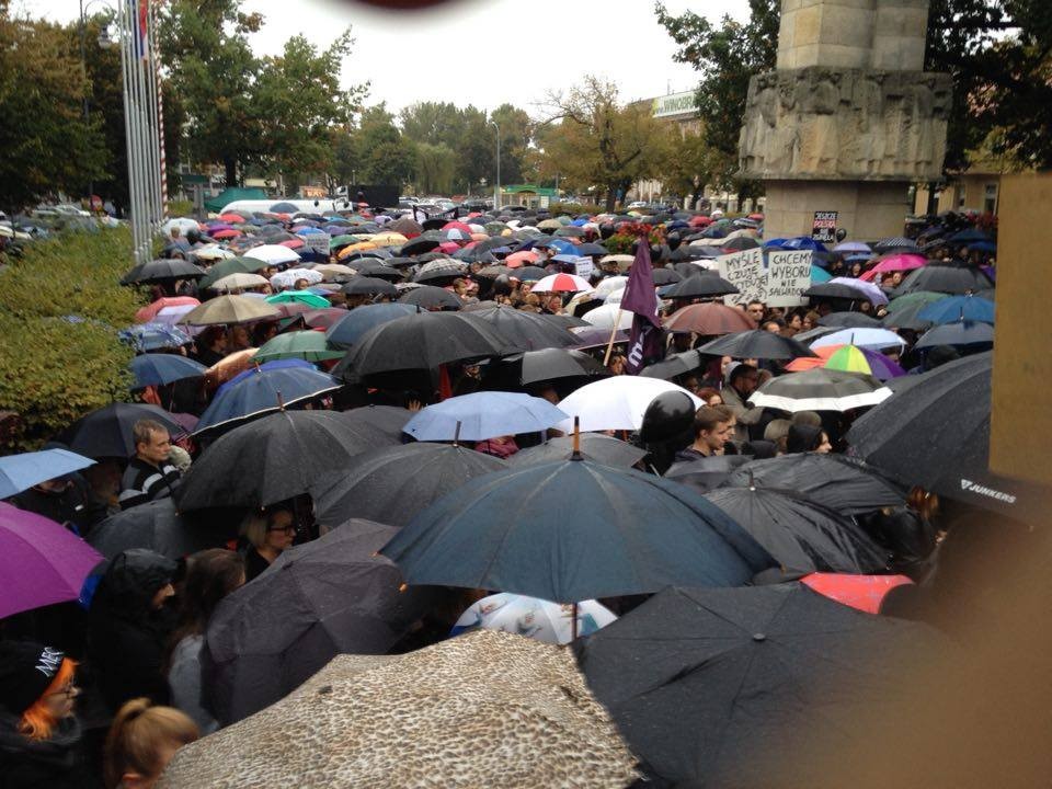 Ogromne tłumy na demonstracji w Zielonej Górze