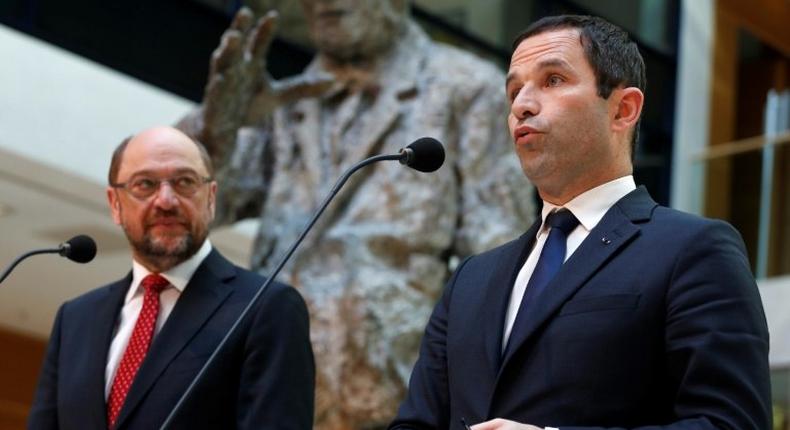 Benoit Hamon won the backing of the former European Parliament president Martin Schulz