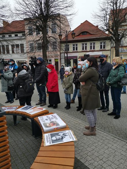 Liderka Ogólnopolskiego Strajku Kobiet Marta Lempart w Gryficach. Foto: E. Brs