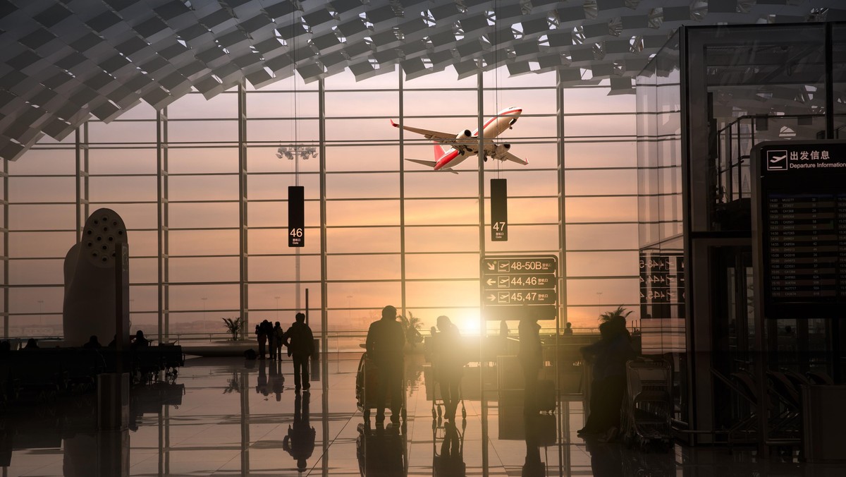 passengers in shenzhen international airport, china.