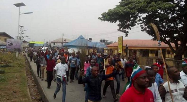 Residents believed to be loyal to the APC troop out en masse to celebrate the court verdict against Governor Emmanuel Udom.