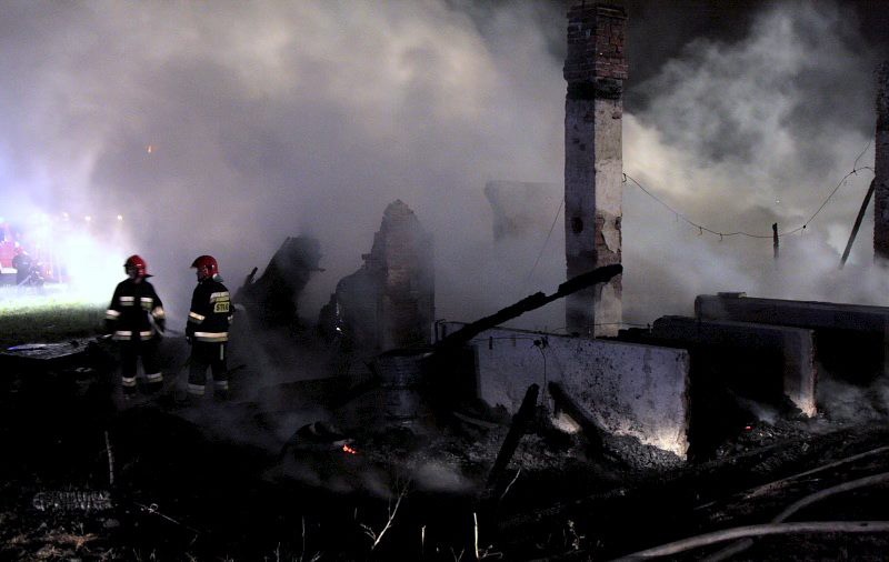 LUBLIN POŻAR BARAKU NA MAJDANKU