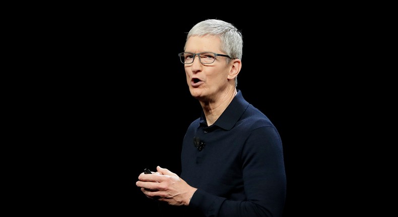 FILE - In this June 4, 2018 file photo, Apple CEO Tim Cook speaks during an announcement of new products at the Apple Worldwide Developers Conference in San Jose, Calif. Apple is expected to announce Monday, March 25, 2019, that its launching a video service that could compete with Netflix, Amazon and cable TV itself. (AP Photo/Marcio Jose Sanchez, File)