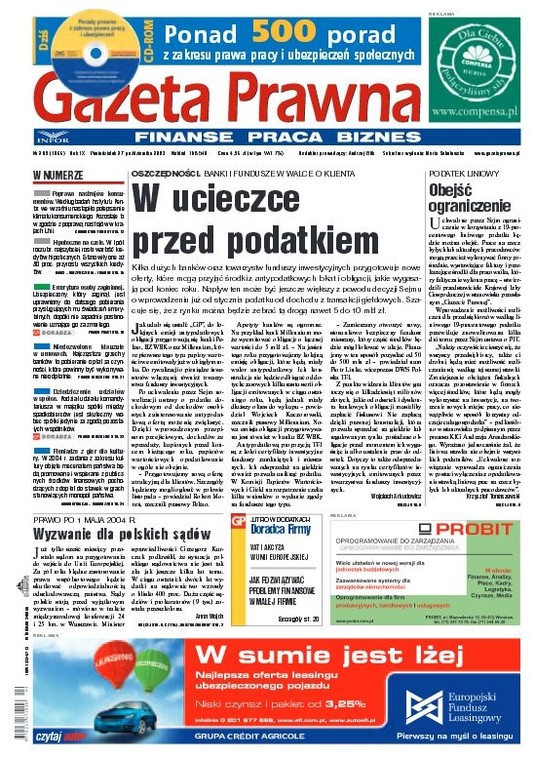 Okładka Dziennika Gazety Prawnej