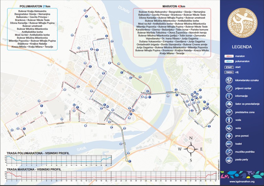 Trasa 31. Beogradskog maratona