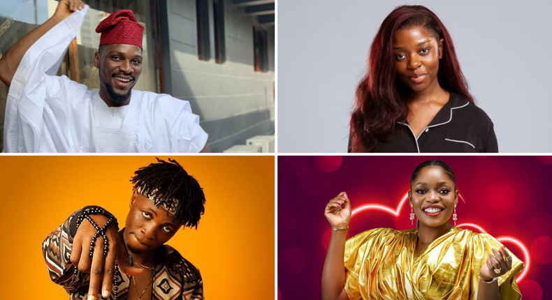 From left to right and top to bottom: Tobi, Diane, Laycon and Bisola are some of the friendliest BBNaija housemates of all time, according to ChatGPT