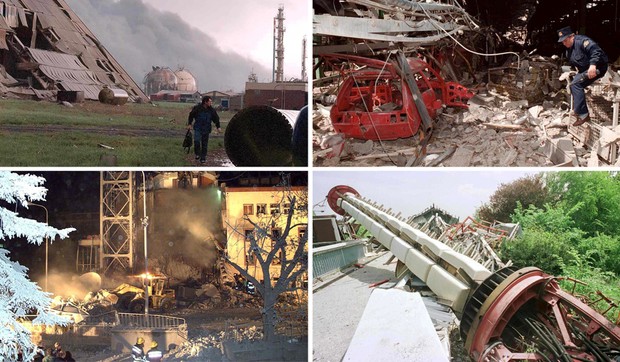 bombardovanje objekti KOMBO EPA Vladimir Vasin, Milos Bicanski, Srdjan Suki, Tanjug