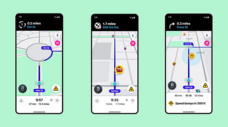 A Google által üzemeltetett Waze navigációs rendszer egyre több rendkívül hasznos funkciót kap. Segítségével például már a kátyúktól és fekvőrendőröktől sem kell annyira tartani, még esti vezetés esetén sem, mert időben érkezik a figyelmeztetés. / Kép: Google