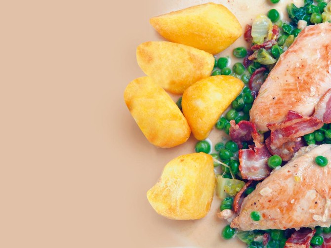 18160_stock-photo-french-chicken-with-bacon-and-peas-served-with-roast-potatoes-shutterstock_76560259