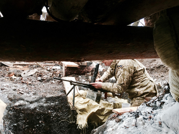 Ukraiński żołnierz broniący Awdijiwki