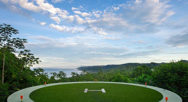 This Costa Rica property has its own helipad.