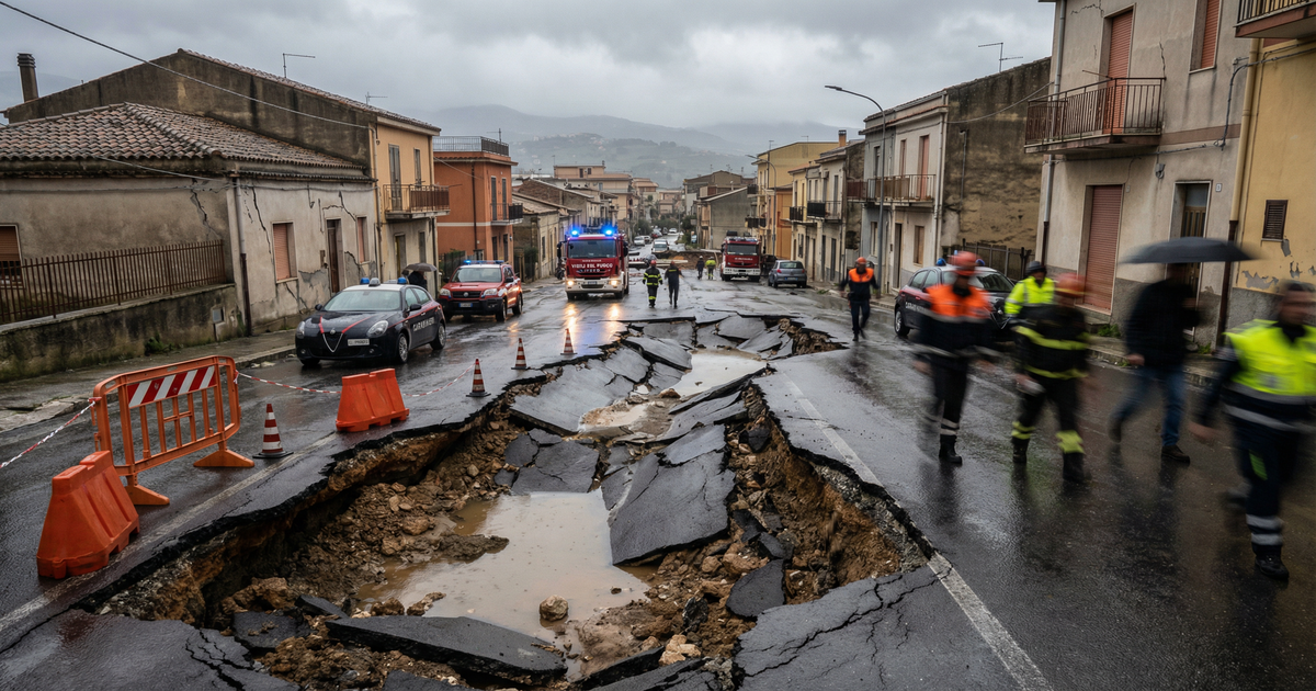 Niscemi: frana in corso, 500 evacuati e rischio isolamento