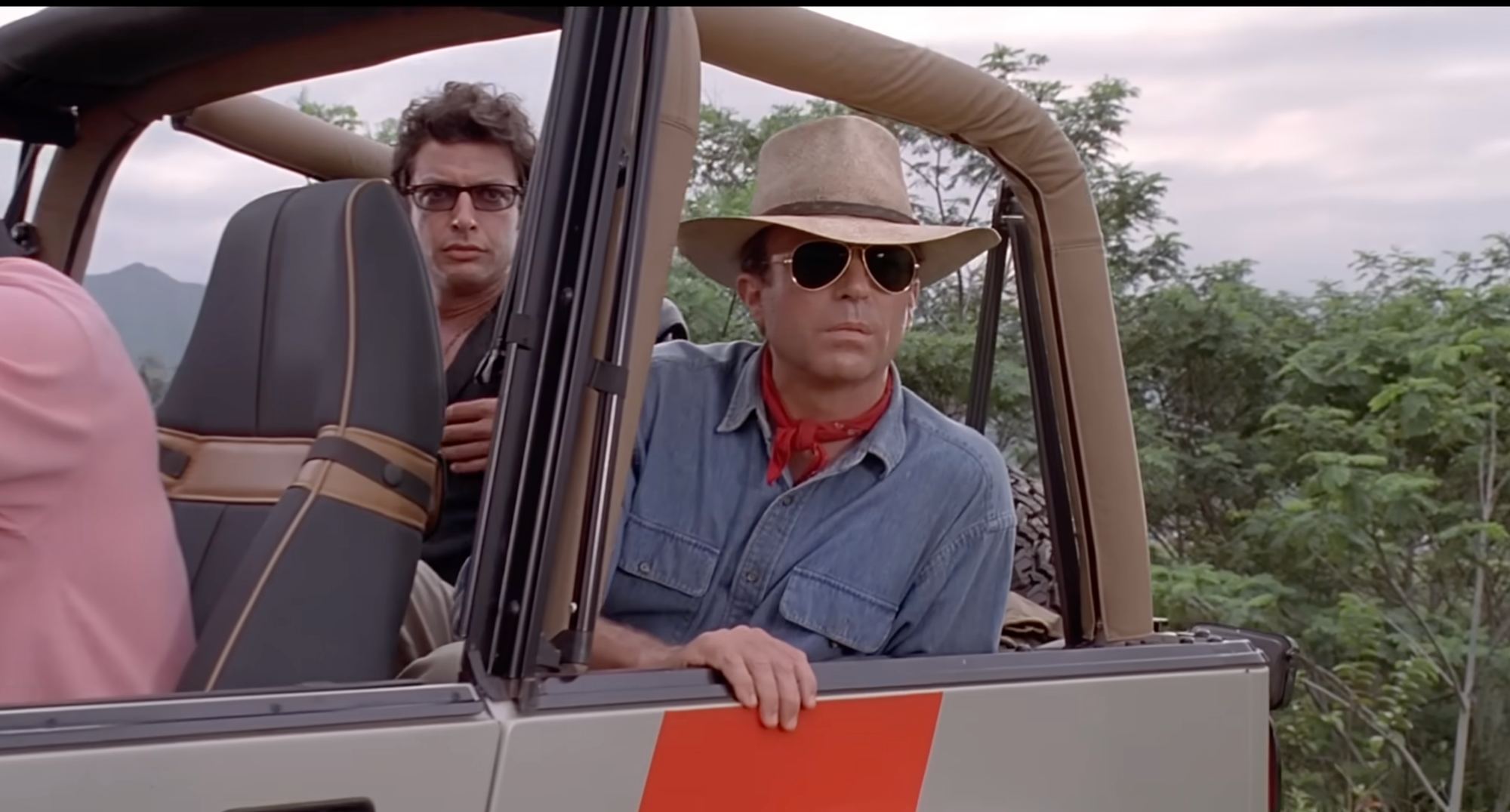 Sam Neill v legendárnom filme Jurský park.