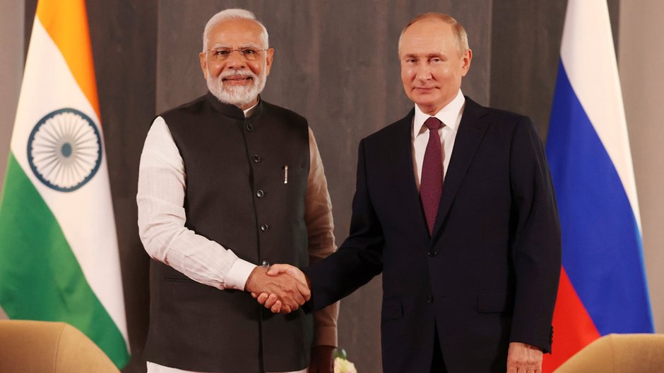 Indyjski premier Narendra Modi i prezydent Federacji Rosyjskiej Władimir Putin.