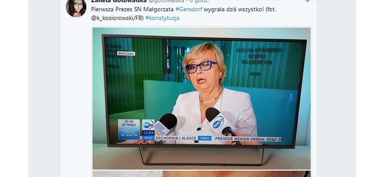 "Gdzie można dostać to cudeńko?" Internauci pokochali naszyjnik KONSTYTUCJA, który nosi prezes Gersdorf. FOTO