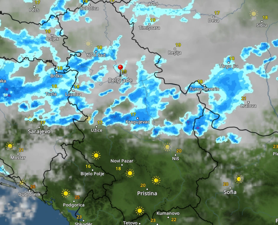Kretanje nevremena u 7 sati