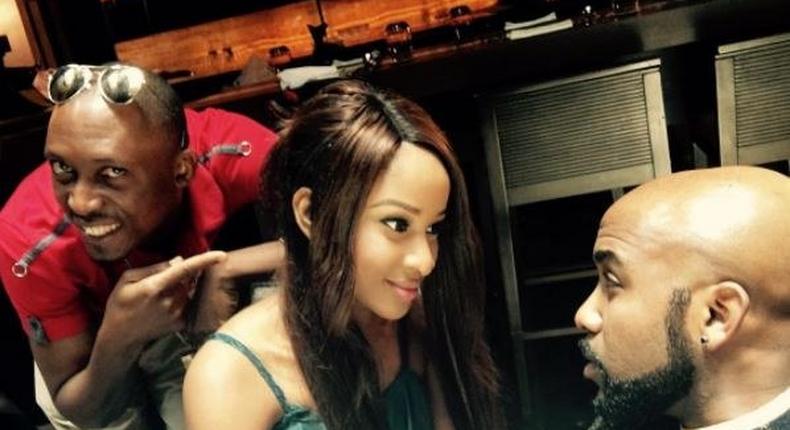 Frank Donga photo bombs Banky W and Adesua Etomi's photo