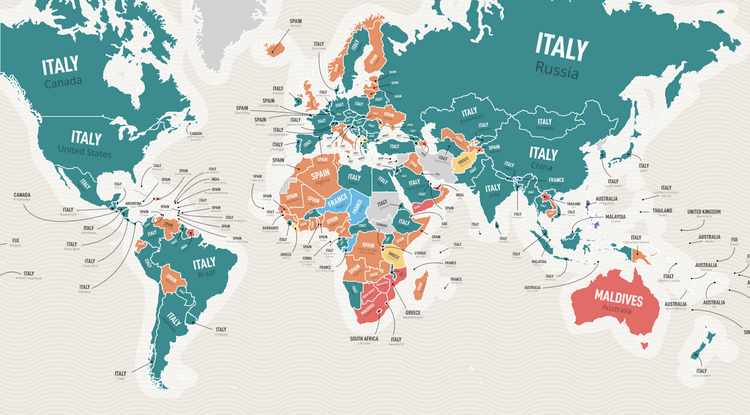 Térkép készült arról,. hova utaznának legszívesebben a különböző országok polgárai
