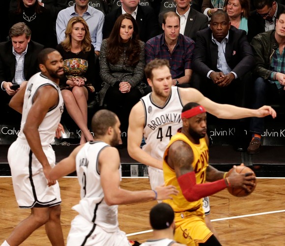 Książę William i księżna Catherine na meczu NBA