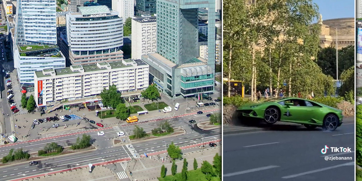 Wypadek Lamborghini w Warszawie. 