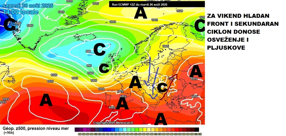 Hladni front i osveženje stižu prvog dana vikenda