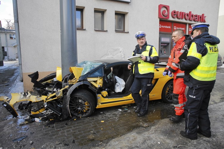 Lamborghini gallardo rozbite w Sopocie