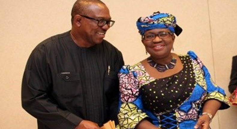 Former Anambra State Governor, Peter Obi and ex-Finance Minister, Ngozi Okonjo-Iweala