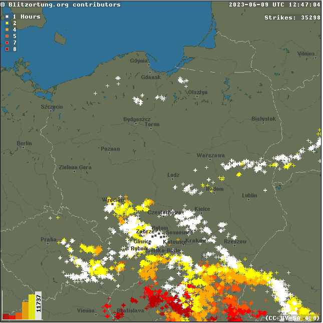 To jest bardzo burzowe popołudnie w Polsce
