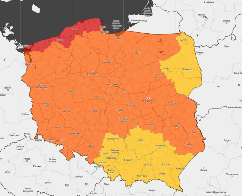 Alerty pogodowe IMGW - 29.01