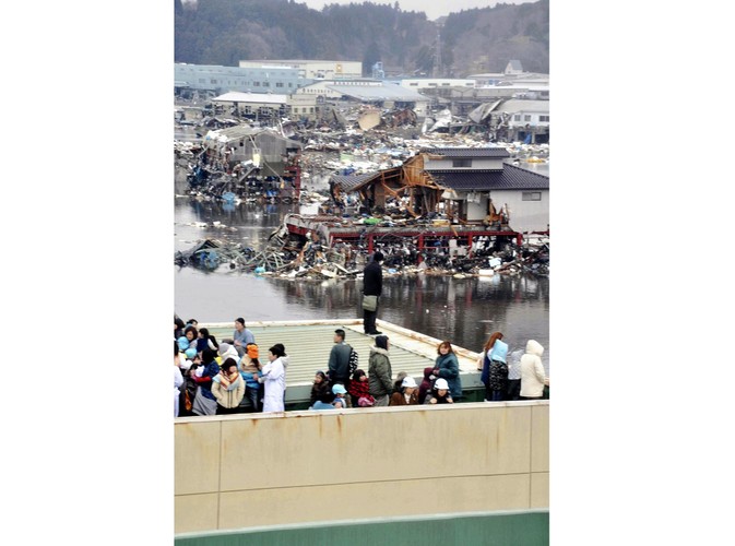 Zniszczenia w mieście Kesennuma w prefekturze Miyagi w północnej Japonii