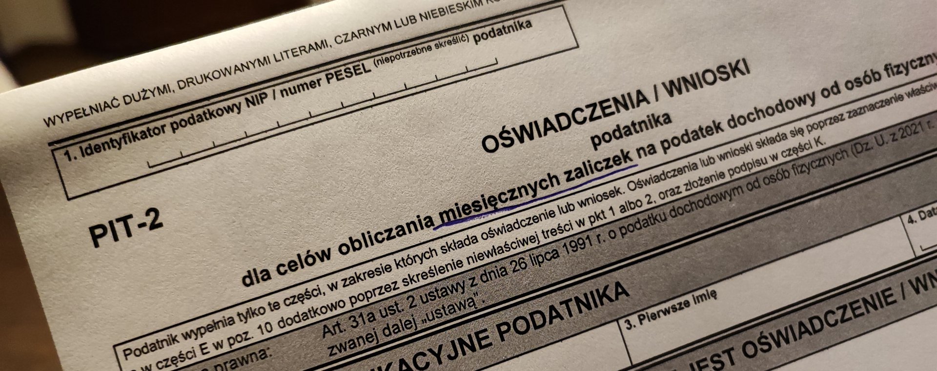 PIT-2 w nowej wersji 9 będziemy stosować do dochodów uzyskiwanych od 2023 r.