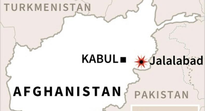 Map of Afghanistan locating Jalalabad, where armed men stormed a prison in eastern Afghanistan on Sunday