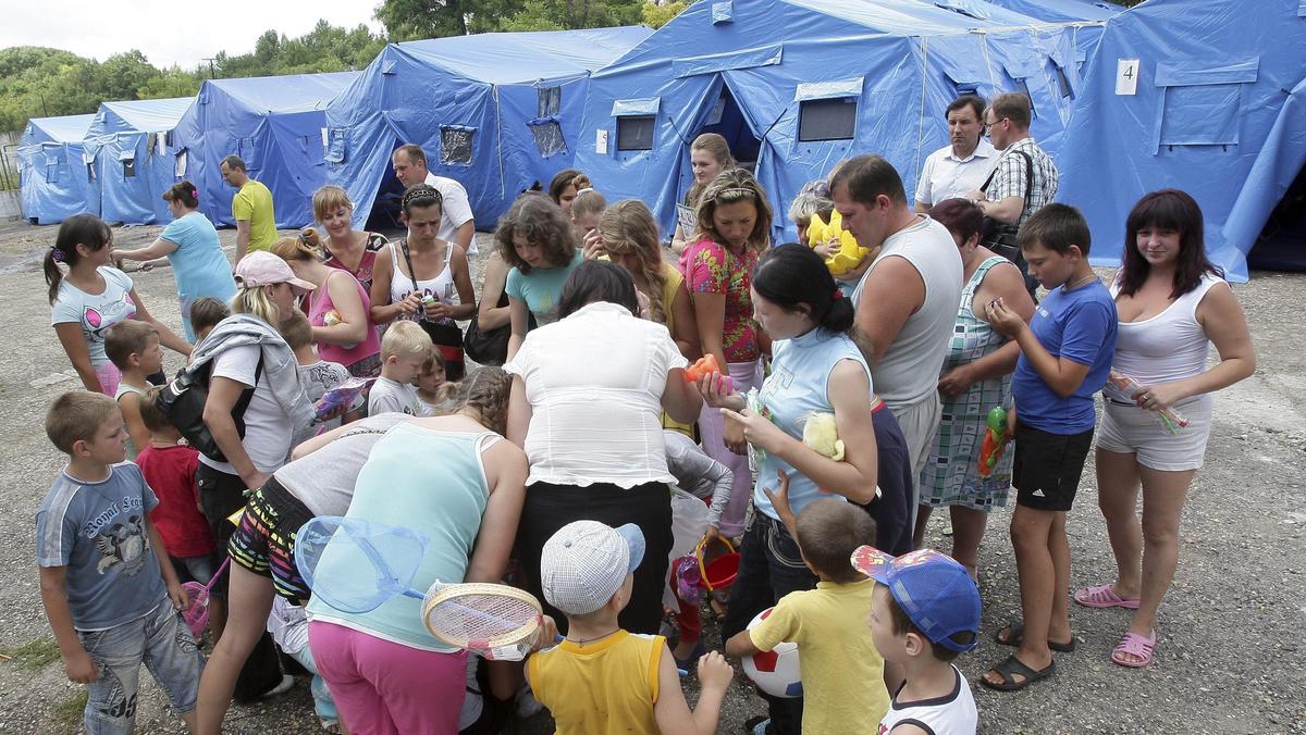 Dzieci z Kramatorska i Słowiańska w obozie dla uchodźców w Symferopolu 