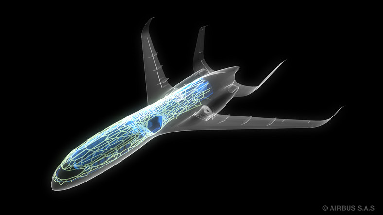 Koncepcja samolotu pasażerskiego firmy Airbus. Fot. Airbus.com