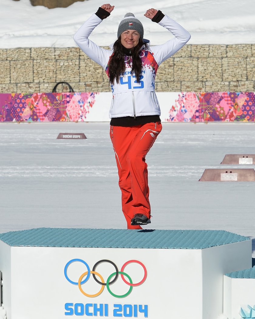 Justyna Kowalczyk na podium