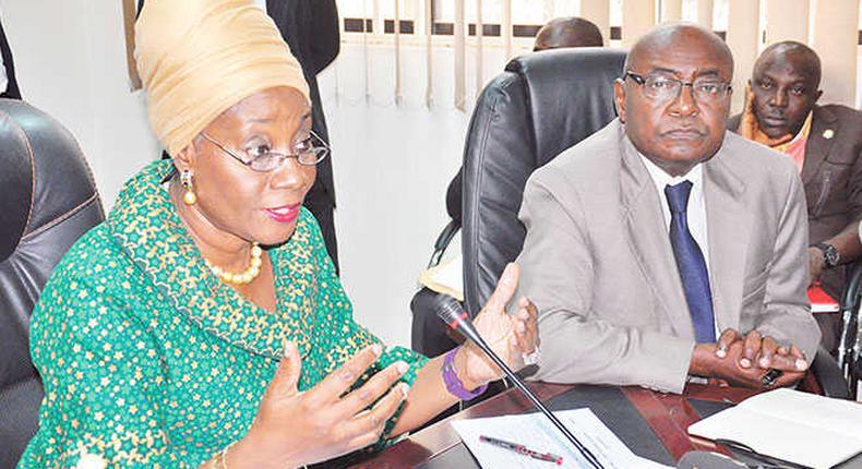 Director-General, Consumer Protection Council (CPC), Mrs. Dupe Atoki (left) and Director Legal Services, CPC, Emmanuel Ataguba (right)