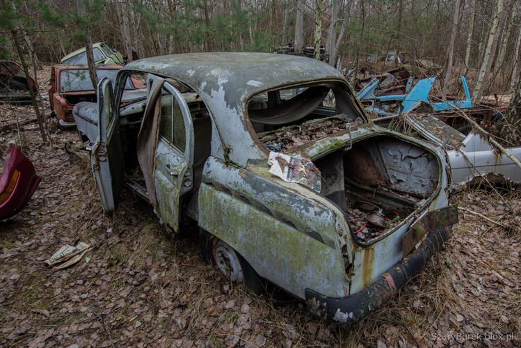 Cmentarzysko samochodów pod Warszawą