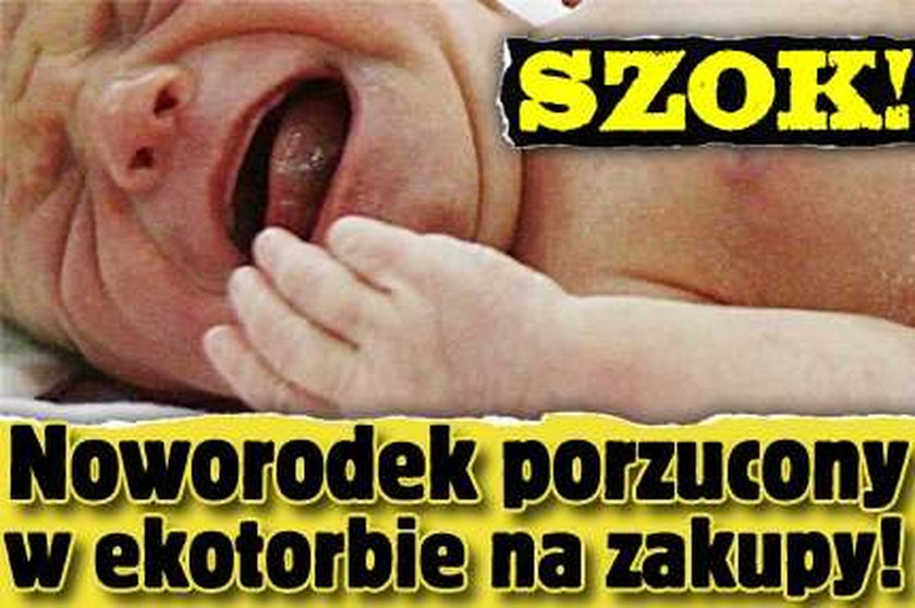 Szok! Noworodek w ekotorbie na zakupy!