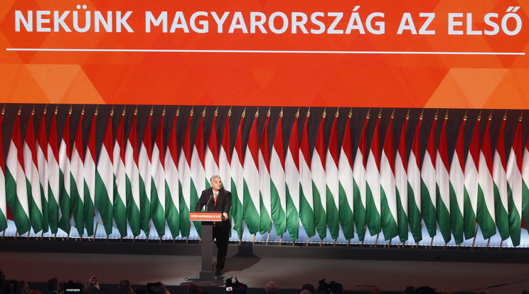Orbán Vikor miniszterelnök a Fidesz tavaly novemberi tisztújító kongresszusán / Fotó: Fuszek Gábor