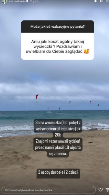 Anna Bardowska poinformowała, ile wydała na wakacje (2023 r.)
